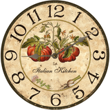 Personalized Italian Kitchen Clock Silver Hands