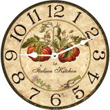 Personalized Italian Kitchen Clock White Hands