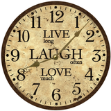 Live Laugh Love Wall Clock gold hands