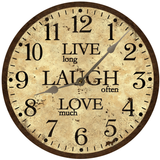 Live Laugh Love Wall Clock silver hands