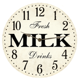 Unique Milk Clock with silver hands