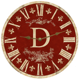 Red Monogram Clock