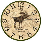 Moose Clock with silver hands