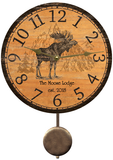 Personalized Moose Wall Clock with Pendulum