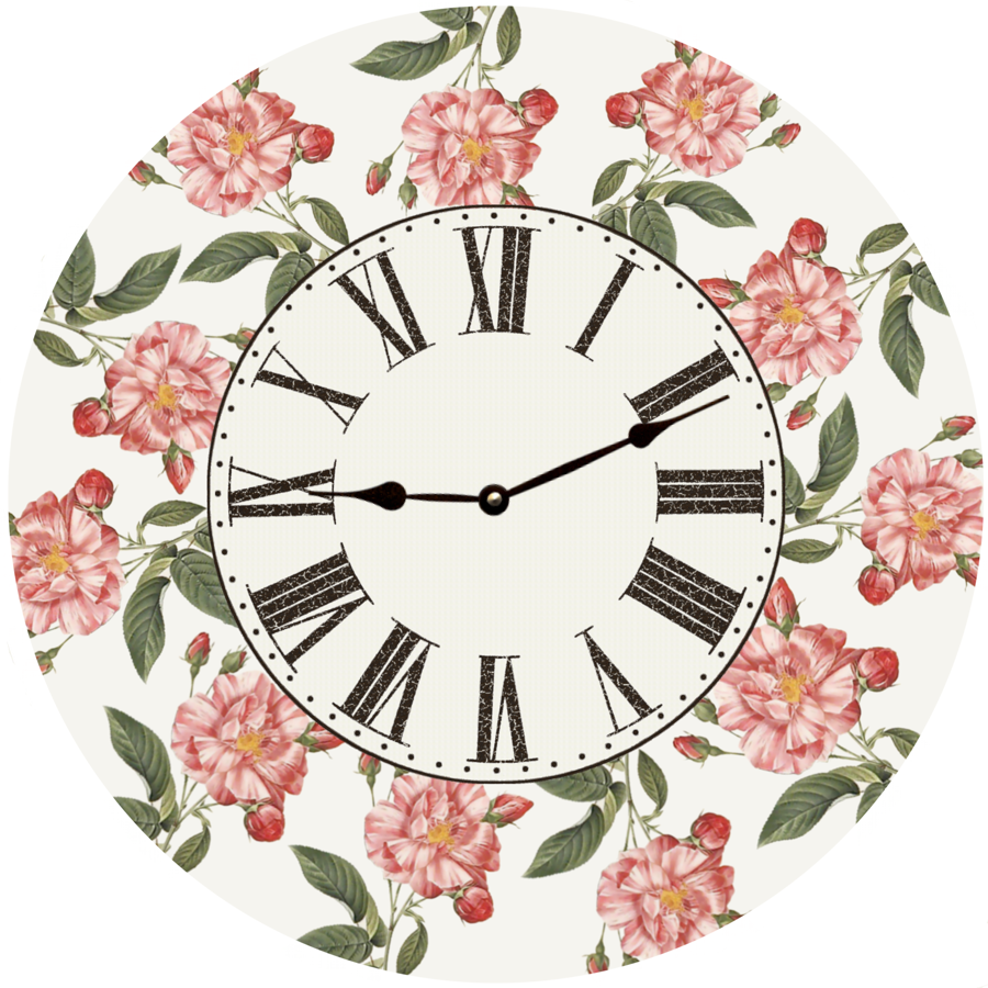 Rose Clock- Pink Rose Clock | Time Flies Clocks
