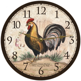 Personalized Rustic Rooster Clock