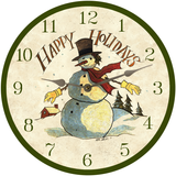 Snowman Clock Silver Hands