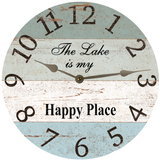 The Lake Is My Happy Place Clock silver hands