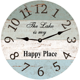 The Lake Is My Happy Place Clock black hands