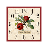Square Apple Clock Black Hands