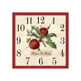Square Apple Clock Silver Hands