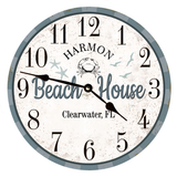 Personalized White Beach Clock