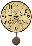 Oversized Rustic Life Is Good Wall Clock- Large Rustic Bicycle Wall Clock