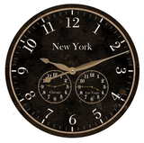 Custom Black Time Zone Clock- Multi Time Zone Display