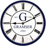 Family Monogram Clock Black Hands