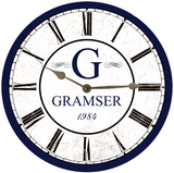 Family Monogram Clock Silver Hands