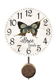 Custom Butterfly Clock - Perfect Personalized Gift- Pendulum Clock