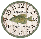 Personalized Crappie Clock with Gold Hands