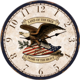Patriotic Clock- Patriotic Clock- Eagle Wall Clock