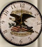 Patriotic Clock- Patriotic Clock- Eagle Wall Clock