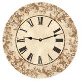 Floral Golden Toile Clock