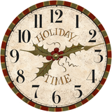 Holiday Wall Clock Gold Hands