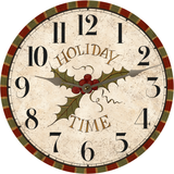Holiday Wall Clock Silver Hands