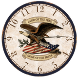 Patriotic Clock Silver Hands
