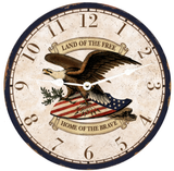 Patriotic Clock White Hands