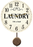 Laundry Room Themed Wall Clock - Pendulum