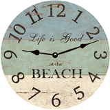 Life is Good at the Beach Clock with black hands
