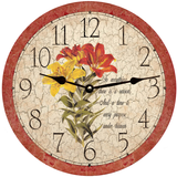Lily Clock with Inspirational Religious Quote - black hands