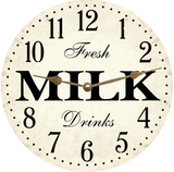 Unique Milk Clock with gold hands