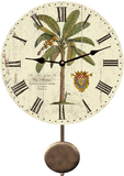 Rustic Palm Tree Pendulum Clock