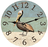 Pelican Beach Clock black hands