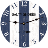 Personalized Blue Striped Clock