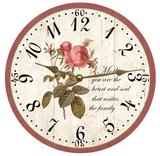 Customizable Rose Clock with Gold Hands