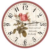 Customizable Rose Clock with Silver Hands