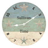 Personalized Starfish Beach Time Clock White Hands