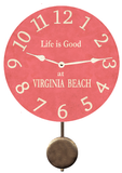 Personalized Pink Wall Clock with Pendulum Clock