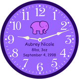 Nursery Clock White Hands