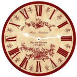 Red French Toile Clock