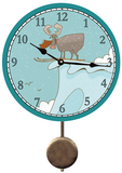 Ski Moose Pendulum Clock
