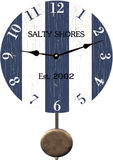 Personalized Blue Striped Clock- Pendulum Clock