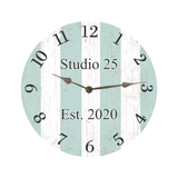 Personalized Striped Aqua Clock