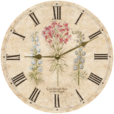 Three Flower Clock Gold Hands