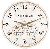 Time Zone Clock- White Timezone Wall Clock- Personalized Clock