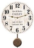 White Rustic Pendulum Clock