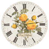 Romantic Yellow Rose Pendulum Clock – Elegant Floral Wall Décor