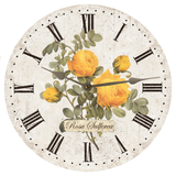 Romantic Yellow Rose Pendulum Clock – Elegant Floral Wall Décor